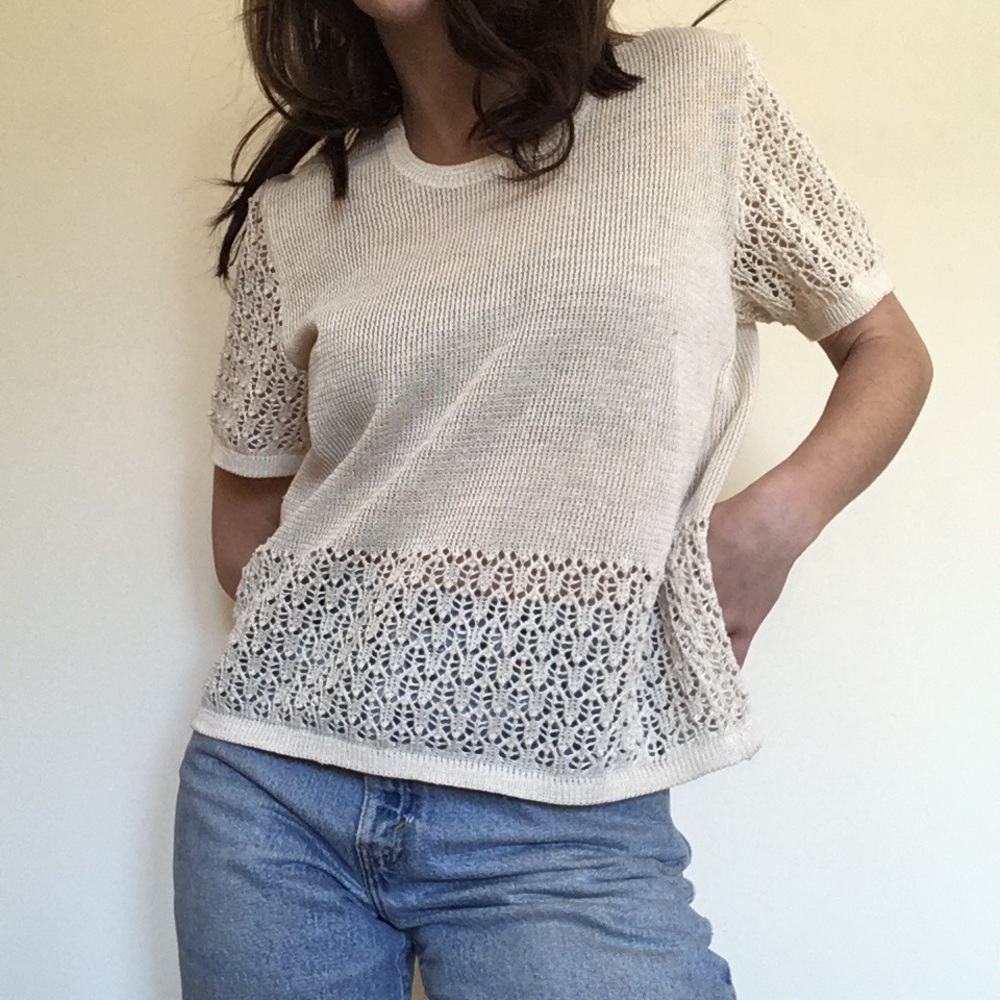 Cream Vintage Knit Blouse
